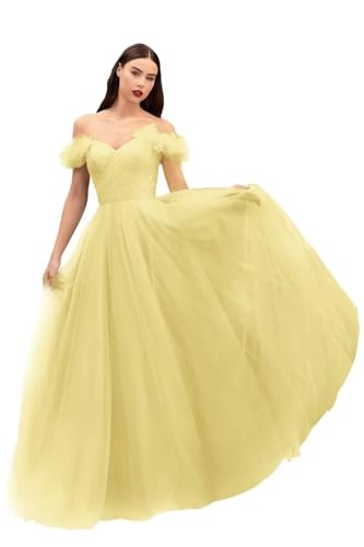 Sincemeet Tüll-Ballkleid Langes ärmelloses Hochzeitskleid A Linie formelle Party Abendkleider Tulle Prom Dress von Sincemeet