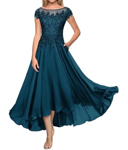 Teelänge Mutter der Braut Kleid Spitze Lang Formal Abendkleid Chiffon Hochzeit Gastkleider für Kurzarm Teelänge Mutter der Braut Kleid Spitze Lang Formal Abendkleid Chiffon Hochzeit Gastkleider für Kurzarm von Sincemeet