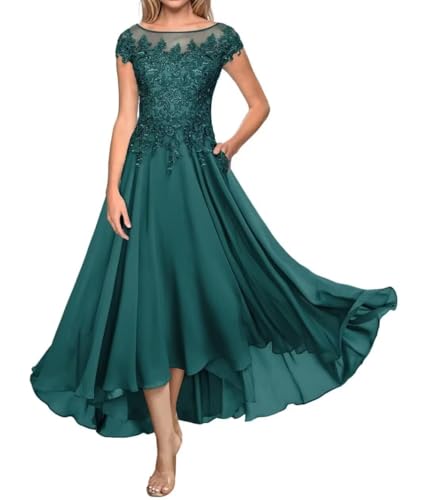 Teelänge Mutter der Braut Kleid Spitze Lang Formal Abendkleid Chiffon Hochzeit Gastkleider für Kurzarm Teelänge Mutter der Braut Kleid Spitze Lang Formal Abendkleid Chiffon Hochzeit Gastkleider für Kurzarm von Sincemeet