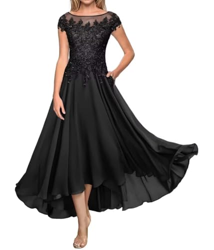 Teelänge Mutter der Braut Kleid Spitze Lang Formal Abendkleid Chiffon Hochzeit Gastkleider für Kurzarm Teelänge Mutter der Braut Kleid Spitze Lang Formal Abendkleid Chiffon Hochzeit Gastkleider für Kurzarm von Sincemeet