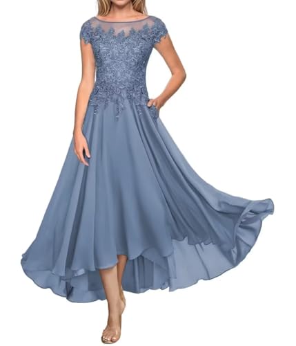 Teelänge Mutter der Braut Kleid Spitze Lang Formal Abendkleid Chiffon Hochzeit Gastkleider für Kurzarm Teelänge Mutter der Braut Kleid Spitze Lang Formal Abendkleid Chiffon Hochzeit Gastkleider für Kurzarm von Sincemeet