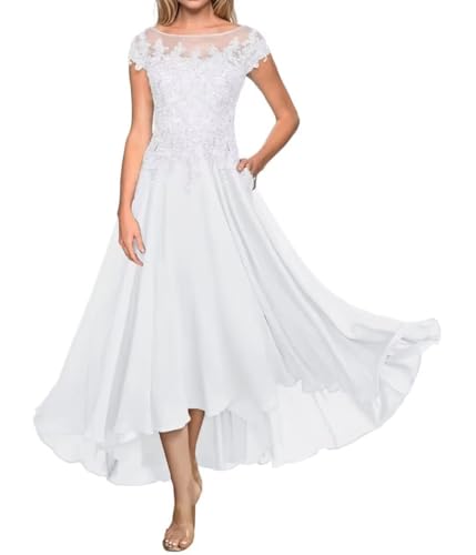 Teelänge Mutter der Braut Kleid Spitze Lang Formal Abendkleid Chiffon Hochzeit Gastkleider für Kurzarm Teelänge Mutter der Braut Kleid Spitze Lang Formal Abendkleid Chiffon Hochzeit Gastkleider für Kurzarm von Sincemeet