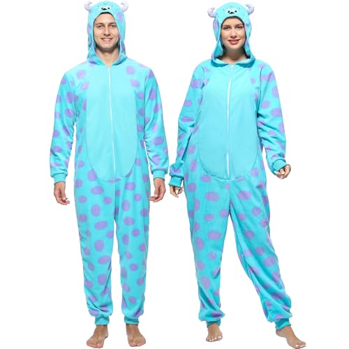 Sincere Party Sulley Onesie Kostüm für Erwachsene,Sulley Monster Onesie Pyjamas Outfit für Männer und Frauen X-Groß von Sincere Party
