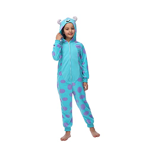 Sincere Party Sulley Onesie Kostüm für Kinder, weiche gemütliche warme Fleece Tier Onesie für Unisex Kinder 2X-Groß (12-14) von Sincere Party