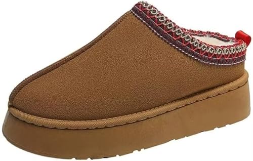 Damen Fuzzy Plattform Hausschuhe - Kunstpelz Plüsch Gefüttert Flauschige Kurze Stiefelette Winter Innen Und Außen von SincereWay