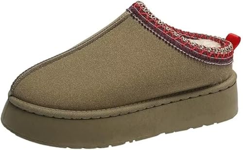 Damen Fuzzy Plattform Hausschuhe Kunstpelz Plüsch Gefüttert Hausschuhe Flauschige Kurze Stiefelette Winter Hausschuhe Innen Und Außen von SincereWay