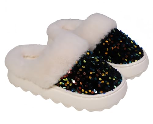 Damen Paillettenstoff Kuschelige Hausschuhe Mit Rutschfester Sohle Für Den Innen- Und Außenbereich Damen Paillettenstoff Kuschelige Hausschuhe Mit Rutschfester Sohle Für Den Innen- Und Außenbereich von SincereWay