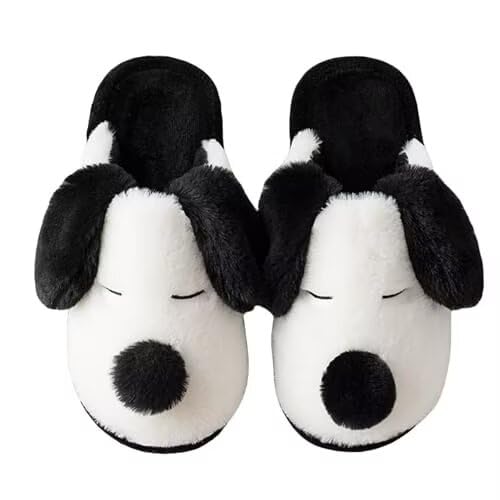SincereWay Frauen Cartoon Hund Hausschuhe Weiche Plüsch Fleece Hausschuhe Mit Warme Flauschige Stil von SincereWay