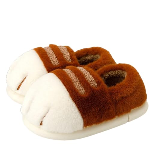 SincereWay Frauen Katze Pfote Hausschuhe Plüsch Fuzy Slip-On Hausschuhe Mit Memory Foam Waschbar Indoor von SincereWay