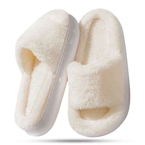SincereWay Frauen Plüsch Kunstpelz Memory Foam Hausschuhe Fuzzy Open-Toe Comfort Hausschuhe SincereWay Frauen Plüsch Kunstpelz Memory Foam Hausschuhe Fuzzy Open-Toe Comfort Hausschuhe von SincereWay