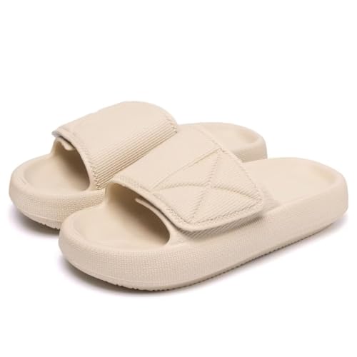 SincereWay Frauen Und Männer Rutschen Sandalen Weiches Kissen Verstellbarer Riemen Schieber Hausschuhe Sommer Hausschuhe Für Innen Außen von SincereWay
