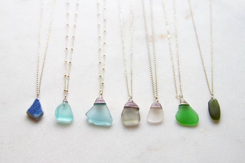Handverlesene Sea Glass Silber Halsketten von SincerelySea143