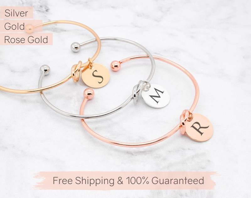 Knoten Armband Personalisierte in Silber Gold Und Rose von SincerelySilverShop