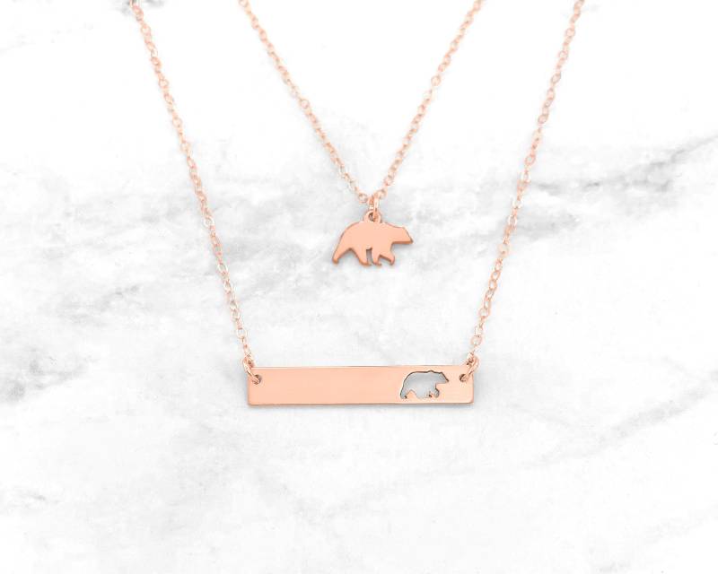Mutter Tochter Bär Halskette Set Mama Muttertag Geschenk von SincerelySilverShop