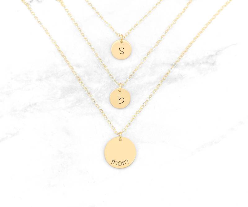 Mutter Tochter Halskette Set Muttertag Und Mom Initial von SincerelySilverShop