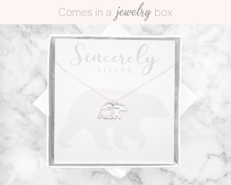Neue Mama Halskette Mutter Geschenk Bär Und Jungtier von SincerelySilverShop