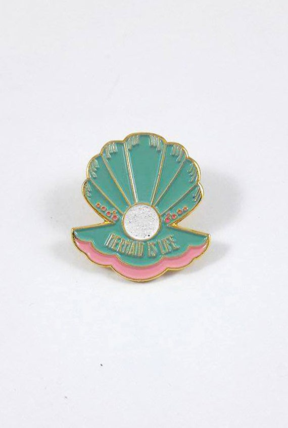 Meerjungfrau Ist Leben Clam Shell Mint Anstecknadel von SincerelySweetSSB