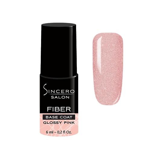 Sincero Salon - Fiberglas Gel Base Glossy Pink - Nagelhärter - UV Nagellack - Unterlack für Nägel - Gel Nail Polish für beschädigte Nägel - UV Gel Nagellack für Nägel - UV Lack für Maniküre - 6ml von Sincero Salon