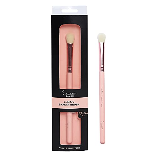 SINCERO SALON Flacher Lidschattenpinsel, Rose Gold, Professioneller Make-up-Pinsel Zum Auftragen von Creme, Flüssigen Lidschatten und Eye Primer Base Mit Veganen Borsten, Tierversuchsfrei von Sincero Salon