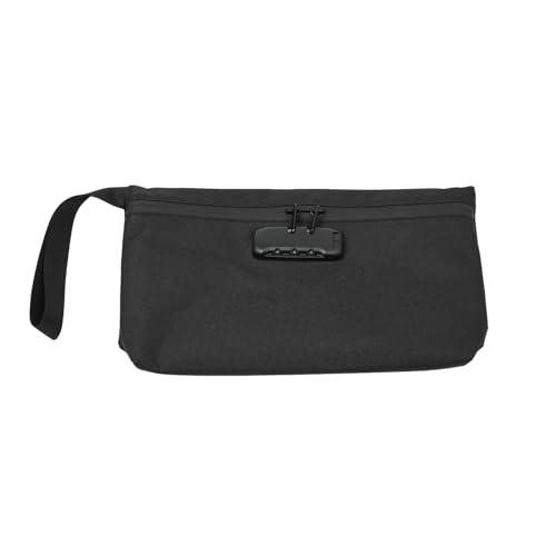 Geruchssichere Tasche mit Zahlenschloss, 32 x 19 cm, Männer Frauen, Geruchssicherer Bag, Aktivkohle Geruchsadsorptions Beutel, Geruchssichere Beuteltasche (Schwarz) von Sindipanda