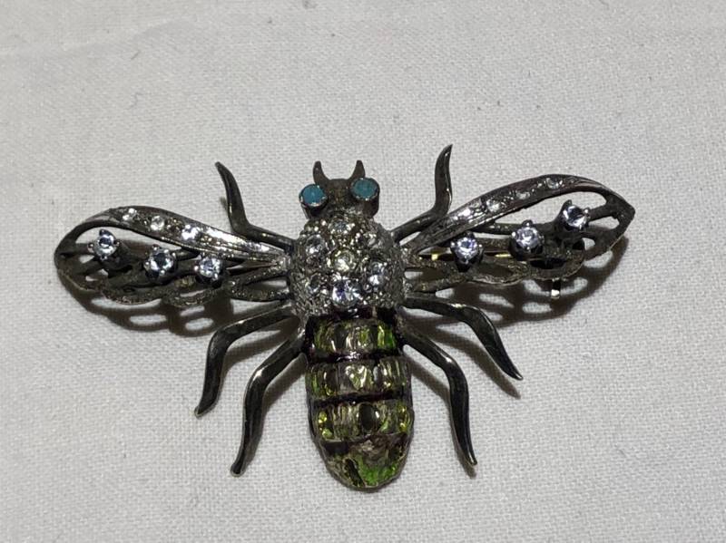 Art-Deco-Bienenbrosche Aus 925Er Silber von SindyLuxeVintage