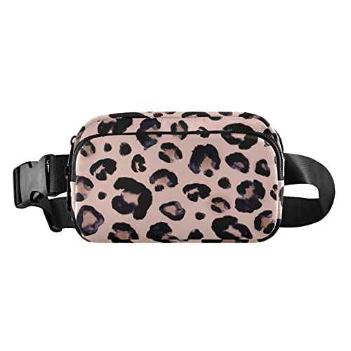 Pink Black Leopard Fanny Packs for Women Everywhere Gürteltasche Fanny Pack Crossbody Bags for Women Girls Fashion Waist Packs Belt Purse for Travel Sports Shopping Wandern, Mehrfarbig#01, Einheitsgröße von Sinestour