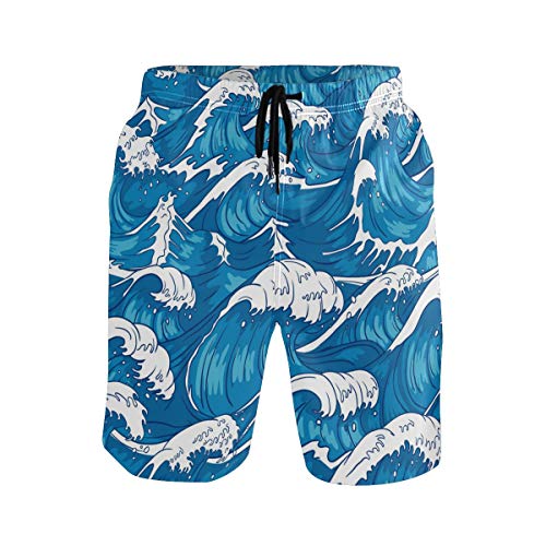 Sinestour Herren Badehose, schnelltrocknend, Storm Waves mit Tasche Gr. XL, mehrfarbig von Sinestour