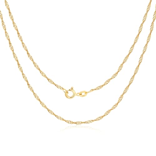 Sinez Damen Goldkette Halskette Kette Echtgold Gelbgold Gold 585 14k (45, Breite 1,8 mm) von Sinez