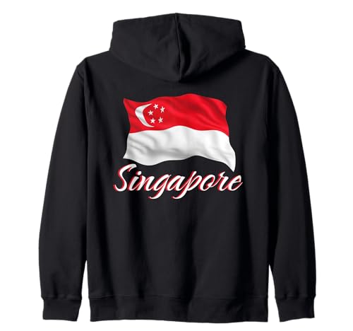 Singapur-Flagge von Singapur, patriotische Männer, Frauen, Kinder Kapuzenjacke von Singapore Flag Asian Heritage Apparel & Gifts