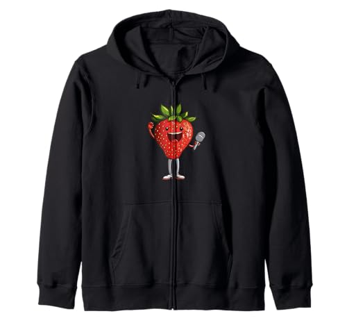 The Mic Drop Master in Beerenform für Erwachsene und Kinder Kapuzenjacke von Singing Strawberry
