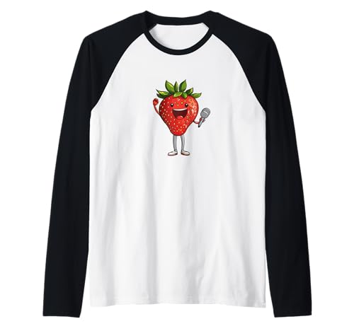 The Mic Drop Master in Beerenform für Erwachsene und Kinder Raglan von Singing Strawberry