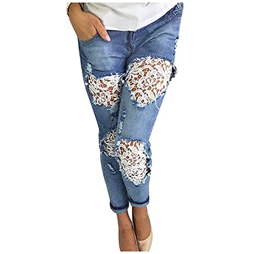 Singular-Point Damen Ripped Jeans Zerrissene Skinny Stretch Jeanshose Freizeit Helle Jeans Hose Slim Fit Destroyed Röhrenjeans mit Löchern Blau XXL Singular-Point Damen Ripped Jeans Zerrissene Skinny Stretch Jeanshose Freizeit Helle Jeans Hose Slim Fit Destroyed Röhrenjeans mit Löchern Blau XXL von Singular-Point