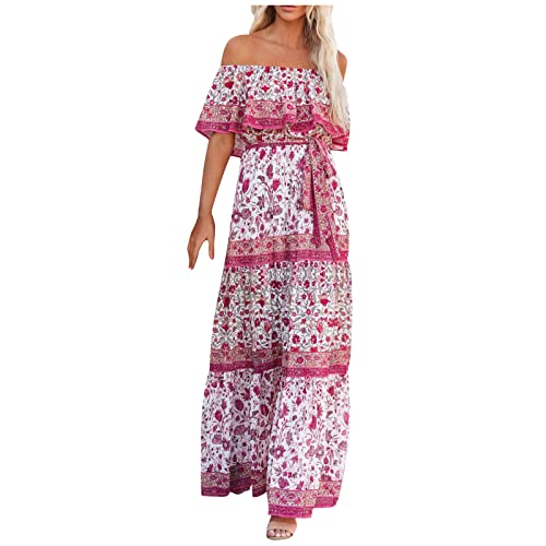 Sommerkleid Damen Lang Elegant Sexy Mexikaner Mexikanisches Hawaii Bohemian Boho Style Off Shoulder Blumenkleid Sommer Leicht A Linien Maxikleider Freizeitkleid Strandkleid Streifen B# Purple,S Sommerkleid Damen Lang Elegant Sexy Mexikaner Mexikanisches Hawaii Bohemian Boho Style Off Shoulder Blumenkleid Sommer Leicht A Linien Maxikleider Freizeitkleid Strandkleid Streifen B# Purple,S von Singular-Point
