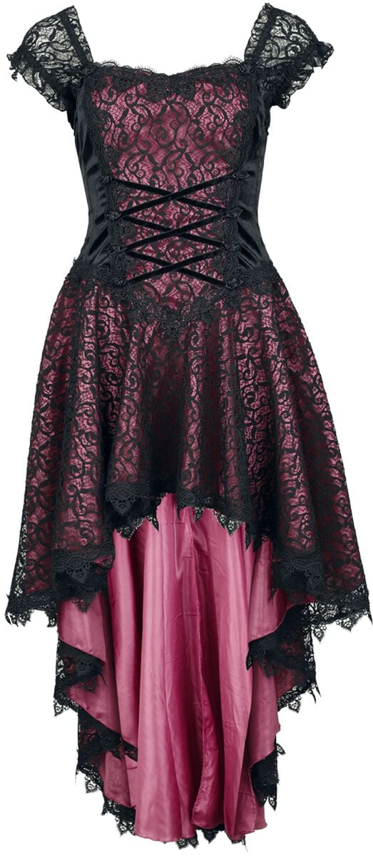 Sinister Gothic Gothic Dress Mittellanges Kleid schwarz pink in XXL von Sinister Gothic