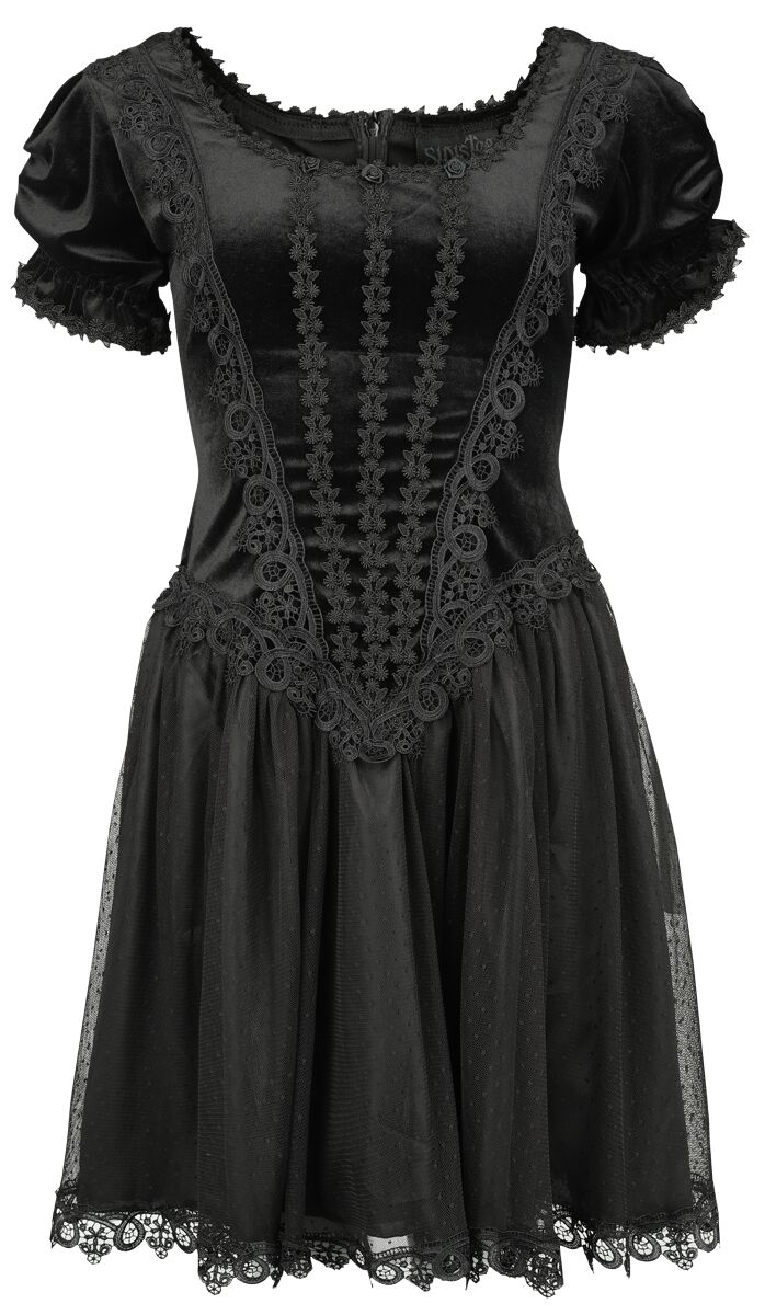 Sinister Gothic - Gothic Kurzes Kleid - Kurzes Gothickleid - XS bis XXL - für Damen - Größe XL - schwarz von Sinister Gothic