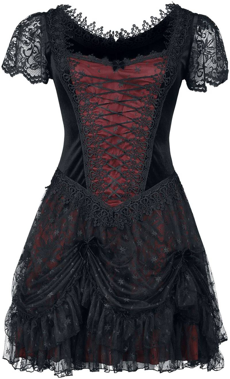 Sinister Gothic - Gothic Kurzes Kleid - Minidress - M bis XL - für Damen - Größe M - schwarz/rot von Sinister Gothic