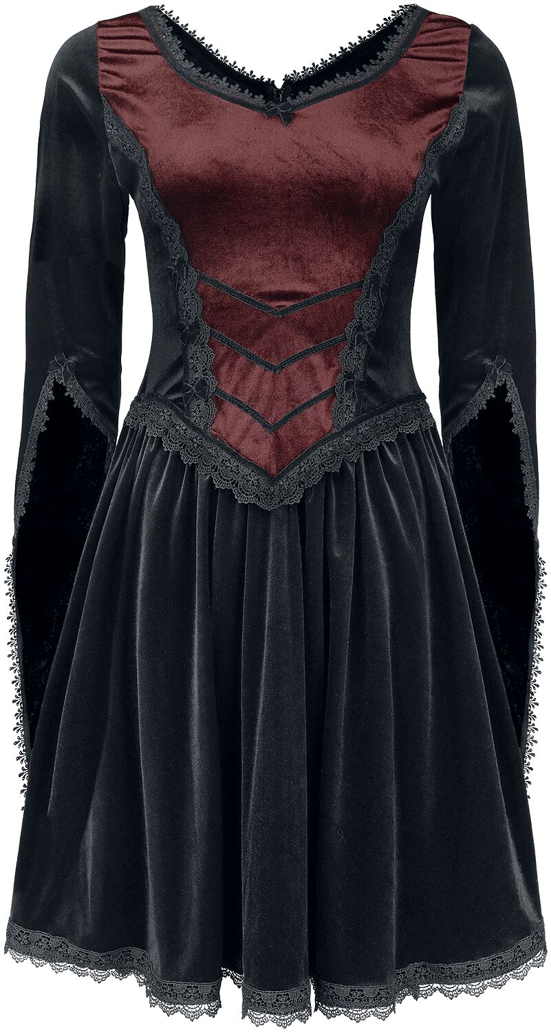 Sinister Gothic - Gothic Kurzes Kleid - Minidress - M bis XXL - für Damen - Größe L - schwarz/rot von Sinister Gothic