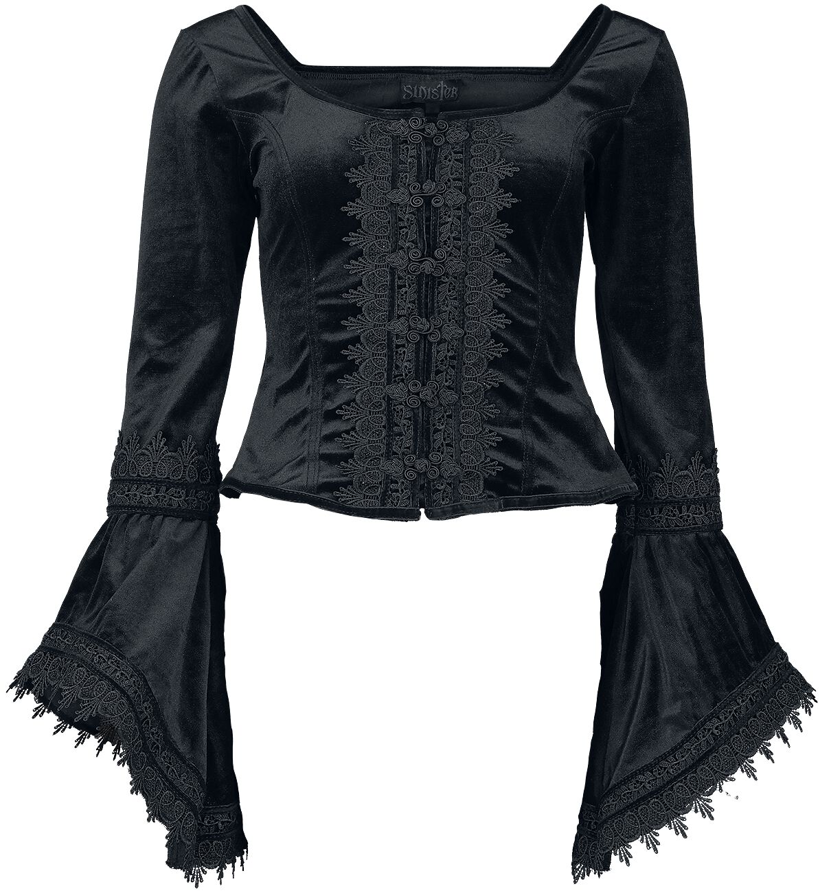 Sinister Gothic - Gothic Langarmshirt - Gothic Longsleeve - S bis XXL - für Damen - Größe M - schwarz von Sinister Gothic