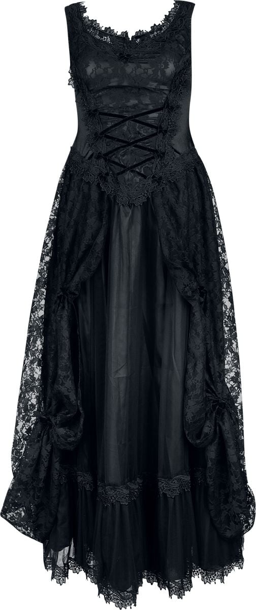 Sinister Gothic Gothic Longdress Langes Kleid schwarz rosa in XXL von Sinister Gothic