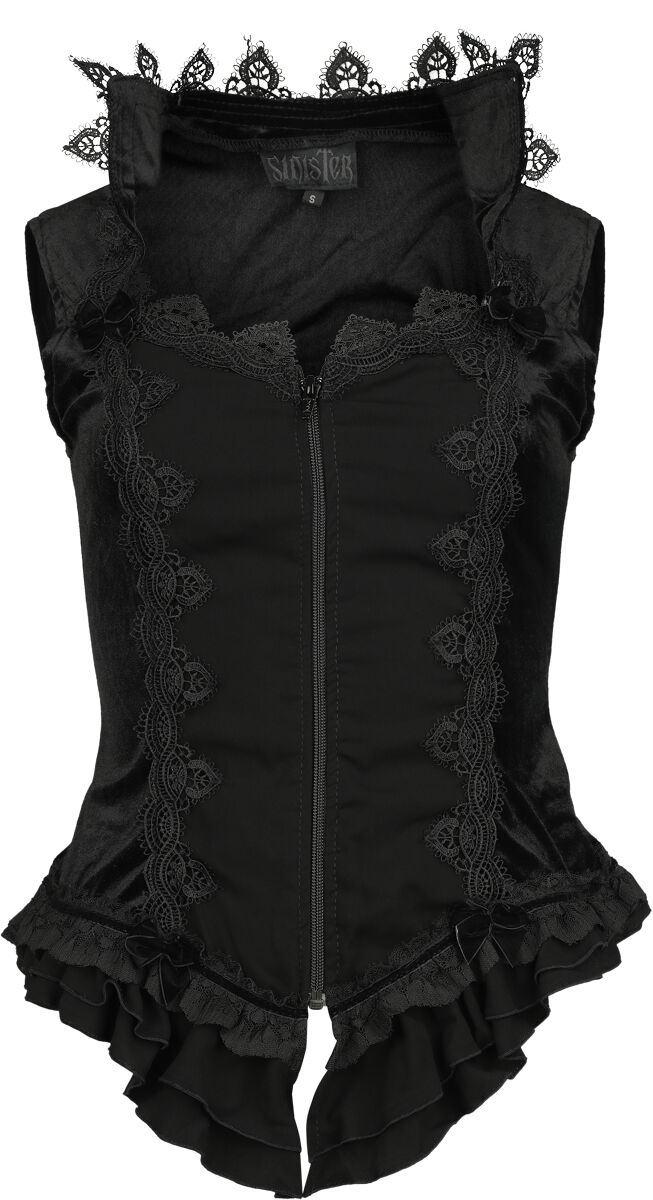 Sinister Gothic - Gothic Neckholder - Gothic Top - XS bis XXL - für Damen - Größe XL - schwarz von Sinister Gothic