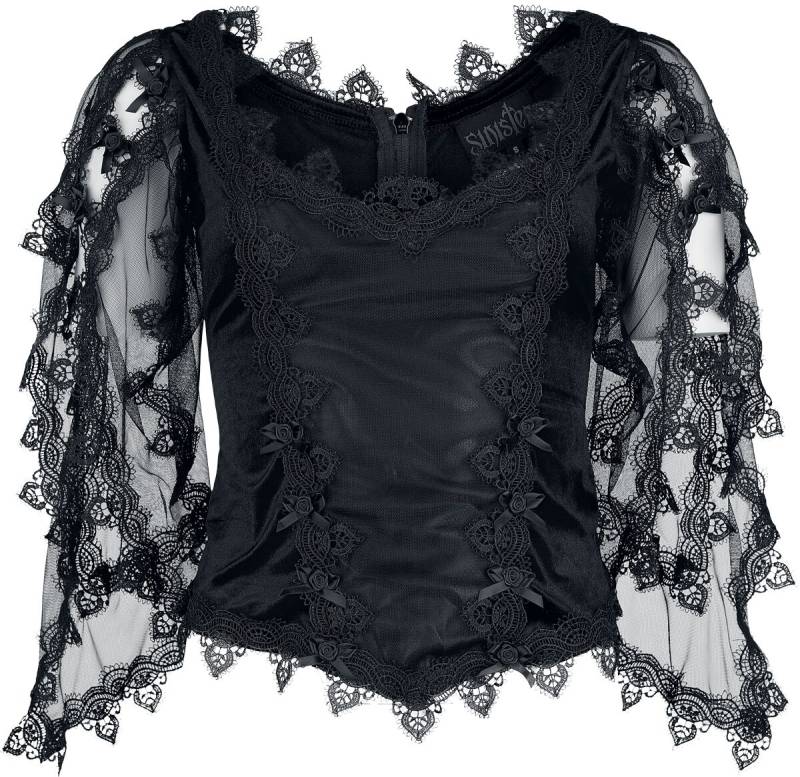Sinister Gothic Gothic Top Bluse schwarz in M von Sinister Gothic