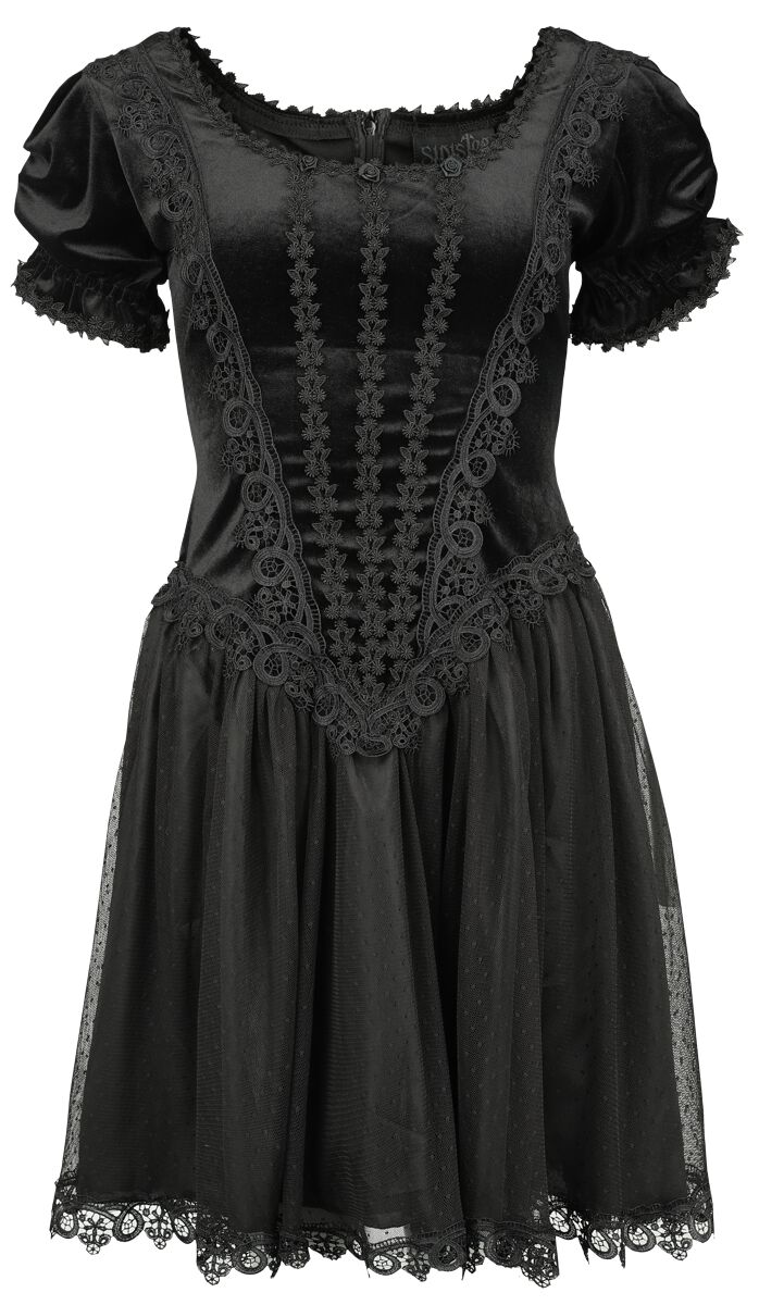 Sinister Gothic Kurzes Gothickleid Kurzes Kleid schwarz in XL von Sinister Gothic