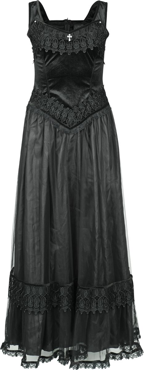 Sinister Gothic Langes Gothickleid Langes Kleid schwarz in S von Sinister Gothic