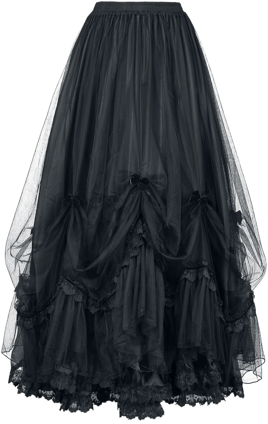 Sinister Gothic - Mittelalter Langer Rock - Gothic Skirt - S bis XXL - für Damen - Größe L - schwarz von Sinister Gothic