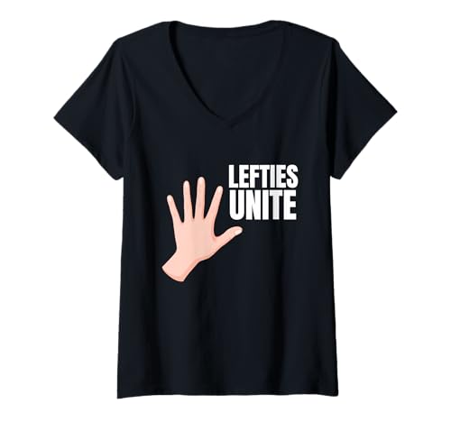 Damen Linkshänder Unite Southpaw Pride Handedness T-Shirt mit V-Ausschnitt Damen Linkshänder Unite Southpaw Pride Handedness T-Shirt mit V-Ausschnitt von Sinister Individuals Ambidextrous
