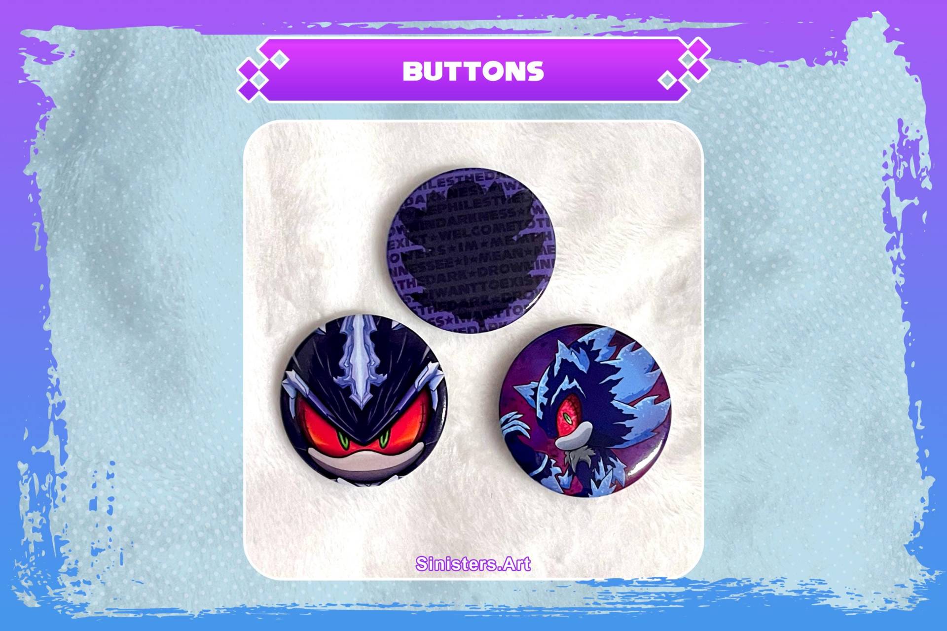 Mephiles The Dark Buttons Sonic von SinisterCosxArt