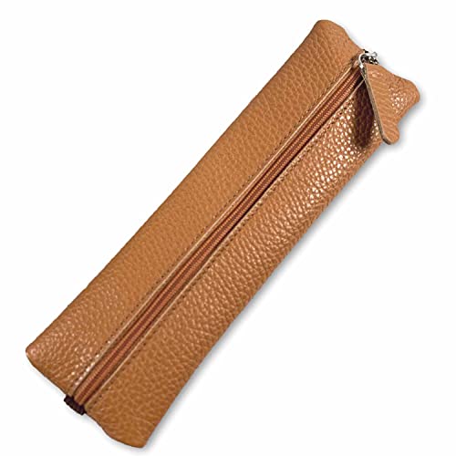 SinnWunder® echt Leder Feder-Mäppchen, Stifte-Etui mit Gummiband für Ringplaner oder Bullet-Journal - Cognac-Braun von SinnWunder
