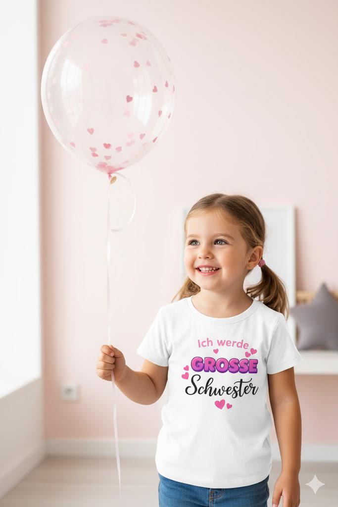 Ich Werde Große Schwester Shirt | Big Sister Outfit Schwangerschaftsverkündung Geschenk Für Mädchen Kinder T-Shirt Weiß von Sinnly