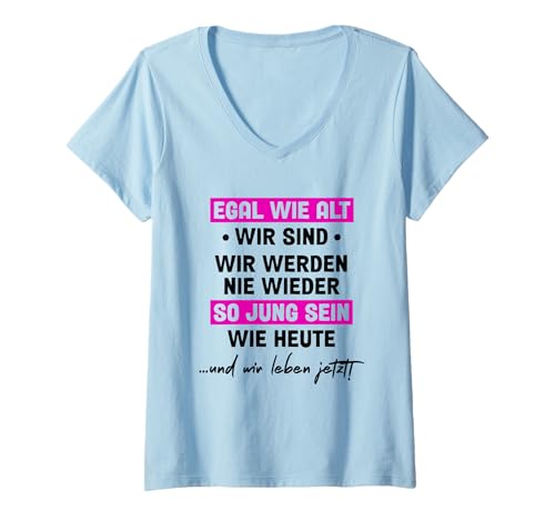 Damen Sprüche zum Nachdenken Positiv Denken Sinnspruch Inspiration T-Shirt mit V-Ausschnitt von Sinnsprüche - Positiv Denken Inspiration Geschenke