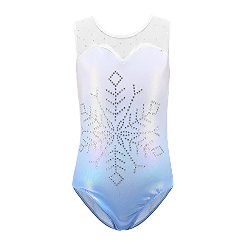 Sinoeem Gymnastikanzug Kinder Mädchen Diamond Splice Tank Trikot Langarm/Ärmellos Turnanzug Ballettröckchen Kleid Trikotanzug Tanz Kleid Gymnastik Dancewear von Sinoeem